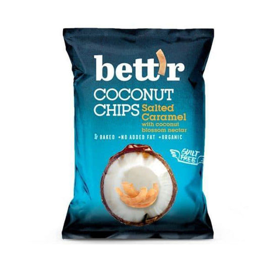 Био кокосов чипс със солен карамел, 40/70 гр.