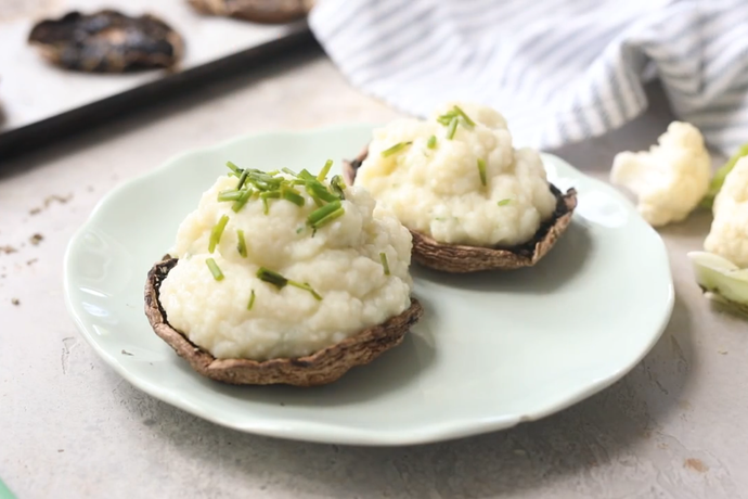 Portobello mushroom boats with cauliflower puree