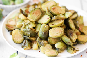 Roasted Brussels sprouts with maple syrup