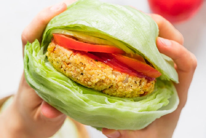 MILLET BURGER IN A "BREAD" FROM ICEBERG SALAD