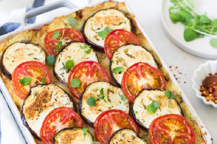 VEGAN MOUSSAKA WITH ZUCCHINI AND EGGPLANT