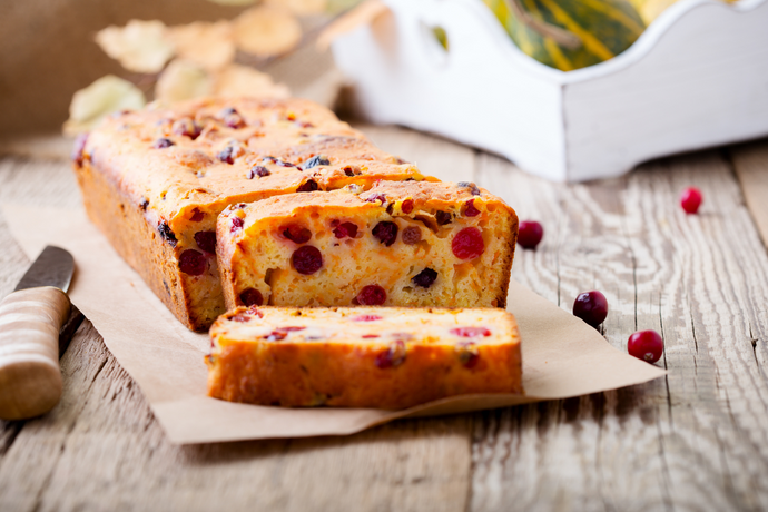 Pumpkin Bread with Cranberries and Raisins (Fat Free)