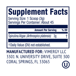 Spirulina cultivata in SUA, 135 g, Vimergy®