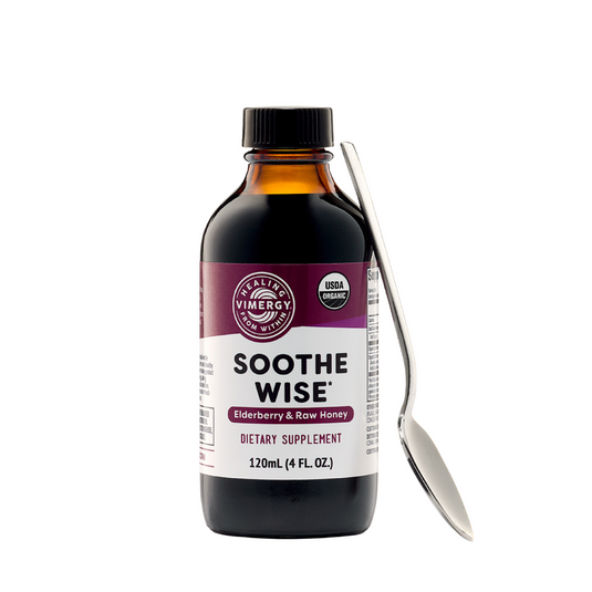 Soothe Wise Organic Elderberry and Raw Miere Sirop, 120 ml, Vimergy®