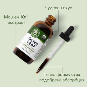 Frunza de maslin bio, extract nealcoolic 10: 1, 115 ml, Vimergy®